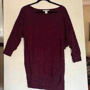 White House Black Market Maroon Sweater Light Gray